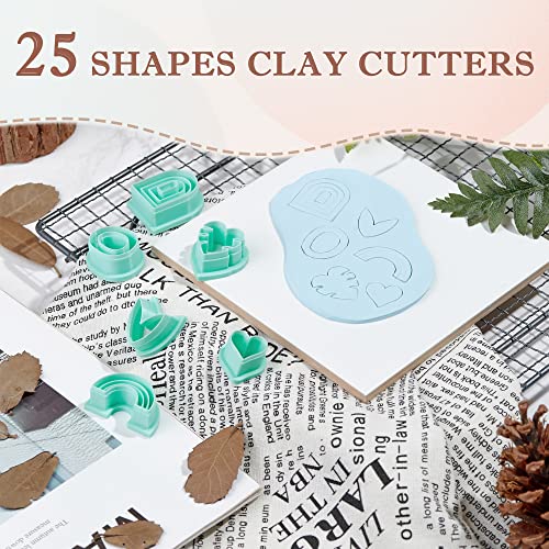 TAINSKY Polymer Clay Cutters Set, 25 Shapes Clay Earring Cutters with 145 Earrings Accessories for Polymer Clay Jewelry Making