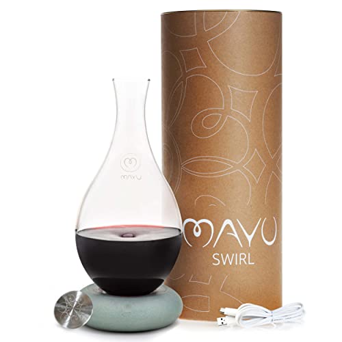 MAYU Glass Wine Aerator Decanter Pitcher - Swirling Wine Decanter, Aerator Wine Glass - Red Wine Aerator/Red Wine Decanter, At Home Wine Decanters - Sensor Technology Wine Decanter with Aerator - 1.5L