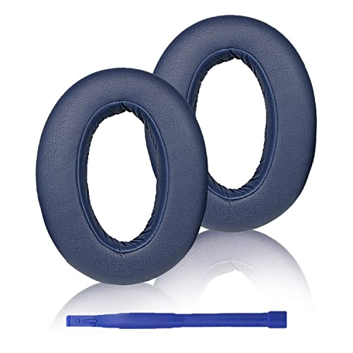 WH-XB910N Replacement Earpads Comfortable Protein Leather Ear Cushions Noise Canceling Headset Cover Earmuff Repair Parts for Sony WH-XB910N Over-Ear Wired&Wireless Headphone(Blue)