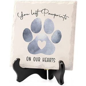 paw place pet memorial gifts for loss of a dog or cat - decorative ceramic tile - sympathy gift in memory and remembrance for your pets