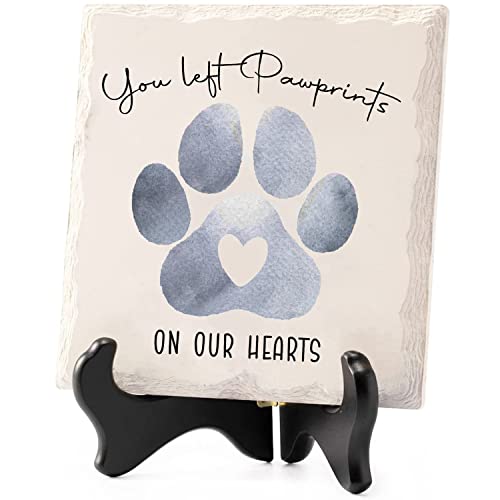 Paw Place Pet Memorial Gifts for Loss of a Dog or Cat - Decorative Ceramic Tile - Sympathy Gift In Memory and Remembrance for Your Pets