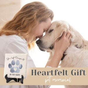 Paw Place Pet Memorial Gifts for Loss of a Dog or Cat - Decorative Ceramic Tile - Sympathy Gift In Memory and Remembrance for Your Pets