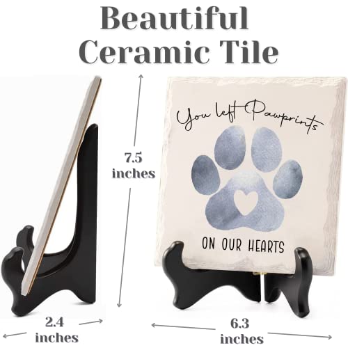 Paw Place Pet Memorial Gifts for Loss of a Dog or Cat - Decorative Ceramic Tile - Sympathy Gift In Memory and Remembrance for Your Pets