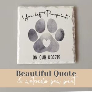 Paw Place Pet Memorial Gifts for Loss of a Dog or Cat - Decorative Ceramic Tile - Sympathy Gift In Memory and Remembrance for Your Pets