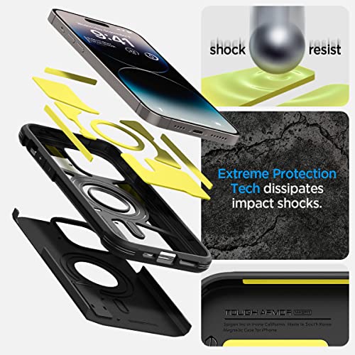 Spigen Tough Armor (MagFit) Compatible with MagSafe Designed for iPhone 14 Pro Max Case (2022) - Black