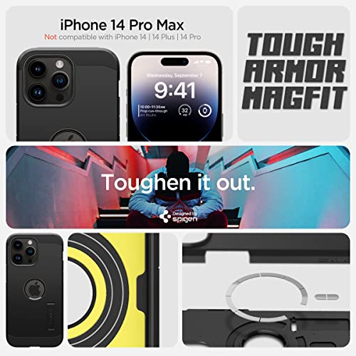 Spigen Tough Armor (MagFit) Compatible with MagSafe Designed for iPhone 14 Pro Max Case (2022) - Black