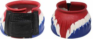 challenger horse large training ribbed rubber hoof impact pull-on overreach protection bell boots tie-dye 41hi02tdy-l