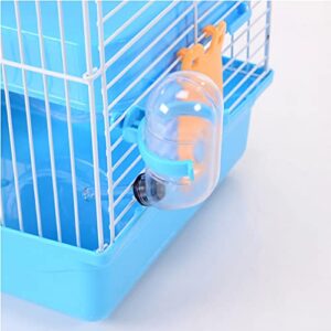 Plastic Hamster Cage Three Layers Hamster House Cage Portable Small Pets Carrier for Mouse Rat Small Animals (Blue)