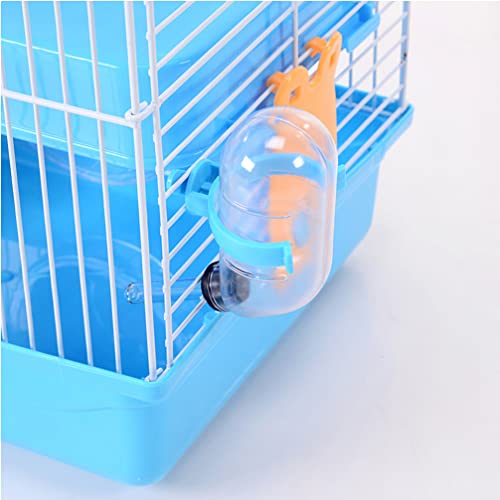 Plastic Hamster Cage Three Layers Hamster House Cage Portable Small Pets Carrier for Mouse Rat Small Animals (Blue)