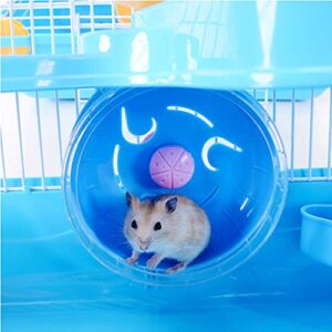 Plastic Hamster Cage Three Layers Hamster House Cage Portable Small Pets Carrier for Mouse Rat Small Animals (Blue)