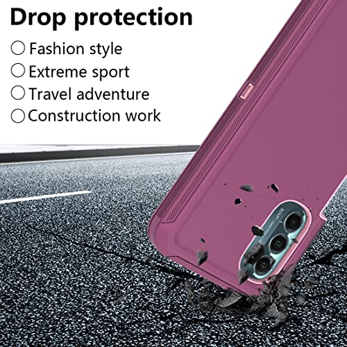 ONOLA Moto G Stylus 5G 2022 Case with HD Screen Protector, WineRed Pink TPU+PC Shock-Absorbent Cover [Not for 2021/4G]