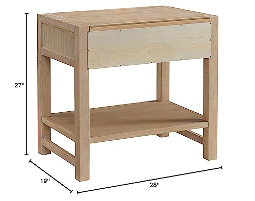 Alaterre Furniture Arden Nightstand, Light Driftwood