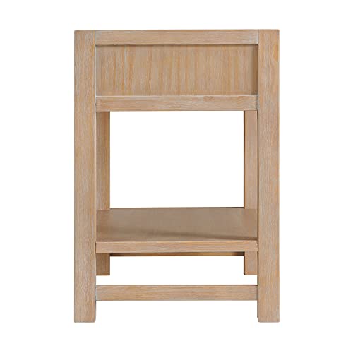 Alaterre Furniture Arden Nightstand, Light Driftwood