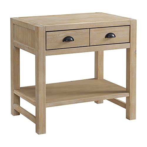 Alaterre Furniture Arden Nightstand, Light Driftwood