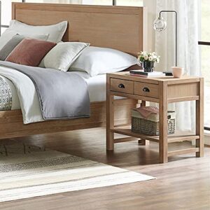 Alaterre Furniture Arden Nightstand, Light Driftwood