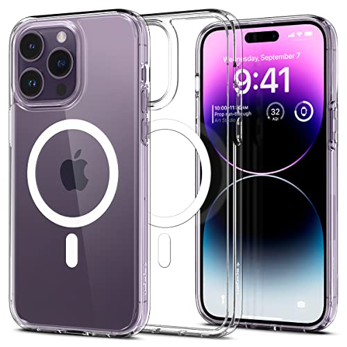 Spigen for iPhone 14 Pro Max Case, [Anti-Yellowing Technology] [Compatible with MagSafe] [Military Grade Drop Protection] Ultra Hybrid (MagFit) Phone Case for iPhone 14 Pro Max - White