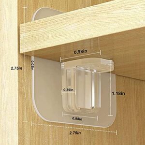 20 Pack Punch Free Shelf Support Pegs,Self Adhesive Shelves Clips Plastic Clear Clips for Kitchen Bookcase Wardrobe Bathroom Partition Shelves Support