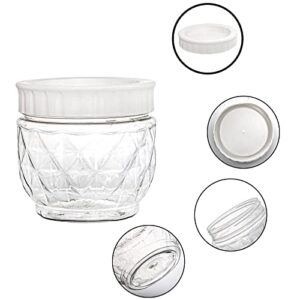 Lawei 12 Pack Clear Plastic Jars with Lids, 17 Oz Refillable Food Safe Storage Jars, Leak-Proof Wide Mouth Empty Storage Containers for Dry Food, Spices, Nuts, Honey, Jam, Kitchen Use