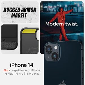 Spigen Rugged Armor (MagFit) [Extreme Protection Tech] Designed for iPhone 14 Case (2022) - Matte Black