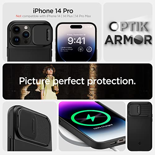 Spigen Optik Armor (MagFit) Compatible with MagSafe Designed for iPhone 14 Pro Case (2022) - Black