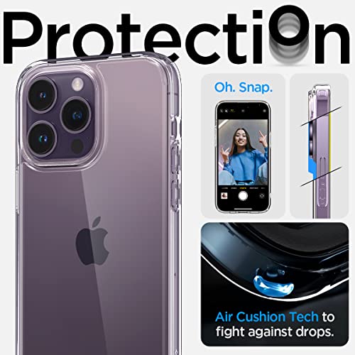 Spigen for iPhone 14 Pro Case, [Anti-Yellowing Technology] [Military Grade Drop Protection] Shockproof Ultra Hybrid Phone Case for iPhone 14 Pro - Crystal Clear