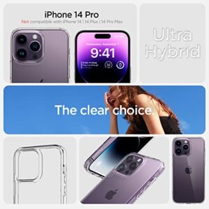 Spigen for iPhone 14 Pro Case, [Anti-Yellowing Technology] [Military Grade Drop Protection] Shockproof Ultra Hybrid Phone Case for iPhone 14 Pro - Crystal Clear