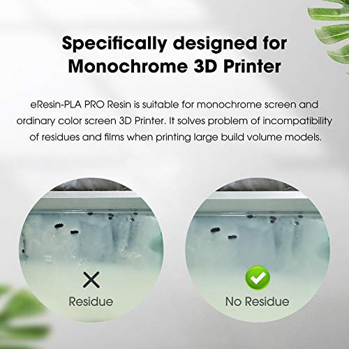 eSUN High Precision 3D Printer Resin Pla Plant-Based Resin Pro Low Odor Fast Curing Uv Photopolymer Resin 3D Printing Liquid for 405nm LCD Monochrome Screen Printer Color Screen Printer