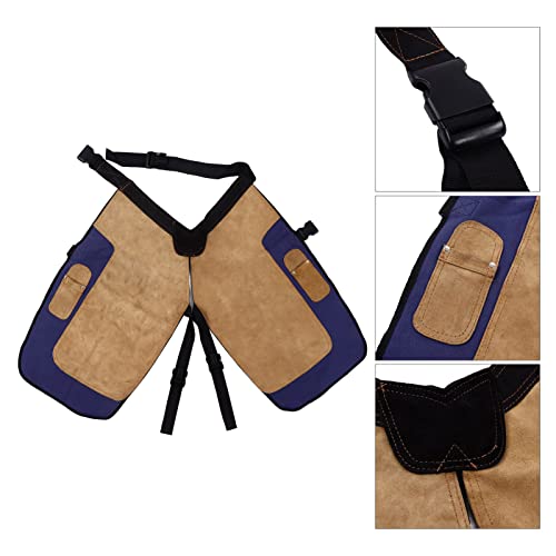Yosoo Horse Farrier Apron, Horseshoe Pants with Pocket Canvas Suede Farrier Tool Apron Cowhide Farm Accessories Trimmer Chaps Hoof Care