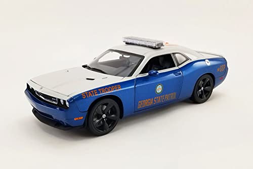 ModelToyCars 2010 Dodge Challenger SRT8, Blue and White - Acme A1806018 - 1/18 Scale Diecast Model Toy Car