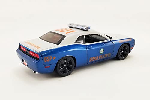 ModelToyCars 2010 Dodge Challenger SRT8, Blue and White - Acme A1806018 - 1/18 Scale Diecast Model Toy Car