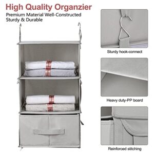 Vailando 6-Shelf Hanging Closet Organizer with Large Canvas Storage Bags for Closet Organizers and Storage,Wardrobe Comforter Clothes Sweater Blanket Organizer 22