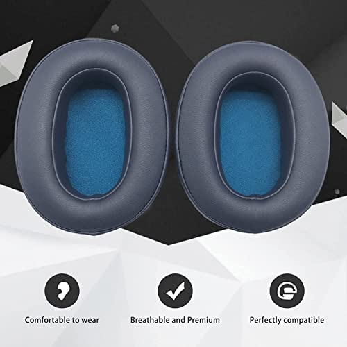 WH-XB900N Replacement Ear Pads Potein Leather Earpads Cover Quite-Comfort Sponge Ear Cushion Pad Earmuff Repair Parts Compatible with WH-XB900N On-Ear Headphone(Blue)