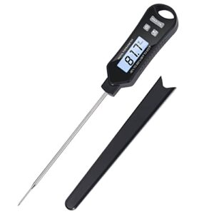 blueswan meat thermometer, digital instant read kitchen food thermometer, ip66 waterproof 5.1" long probe thermometer for cooking, grilling, candy, oil, milk