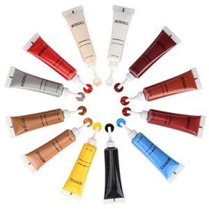 BUDOCI Leather Repair Kit for Furniture,12 Colors Leather Repair Kit, Easy Match Color to Repair Scuffed & Faded Leather Furniture,Vinyl Repair Kit for Car Seat, Sofa,Jacket, Boat Seat