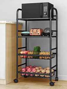 szcshool microwave cart, rolling cart organizer large capacity, microwave cart with storage, 4 tier rolling cart, metal rolling kitchen cart, rolling storage cart sturdiness, kitchen storage cart