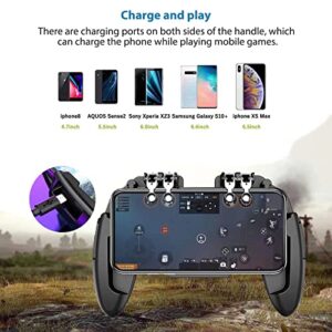 Trigger Mobile Game Controller with Cooling Fan for PUBG/Call of Duty,Mobile Triggers for 4.7”-6.5” iOS/Android Phones,with Cooling Fan/Phone Holder/Finger Sleeves