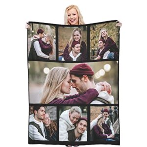 Custom Blanket With Photo Text Personalized Throw Blanket Customized Picture Blanket For Baby Mother Father Adult Friends Lovers Dog Pets Personalized Gift Flannel Blanket Birthday Halloween Christmas