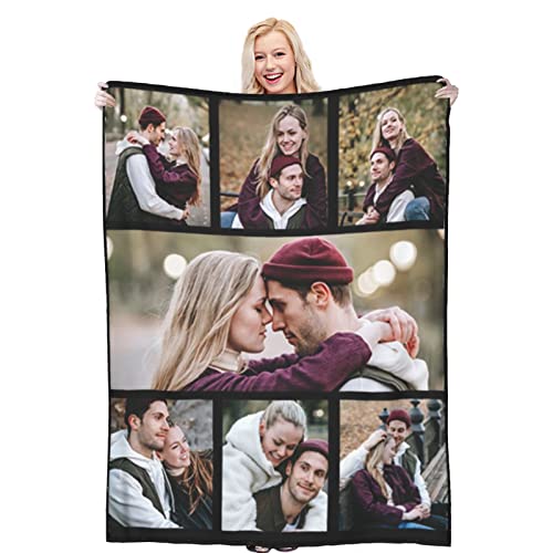 Custom Blanket With Photo Text Personalized Throw Blanket Customized Picture Blanket For Baby Mother Father Adult Friends Lovers Dog Pets Personalized Gift Flannel Blanket Birthday Halloween Christmas