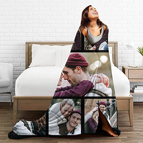 Custom Blanket With Photo Text Personalized Throw Blanket Customized Picture Blanket For Baby Mother Father Adult Friends Lovers Dog Pets Personalized Gift Flannel Blanket Birthday Halloween Christmas