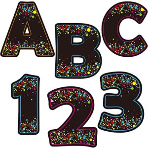 76 pcs letters combo pack classroom black alphabet letters numbers punctuation & symbol colorful mini cutouts alphabet card for bulletin boards display board decor