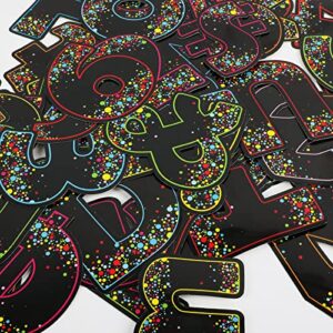 76 Pcs Letters Combo Pack Classroom Black Alphabet Letters Numbers Punctuation & Symbol Colorful Mini Cutouts Alphabet Card for Bulletin Boards Display Board Decor