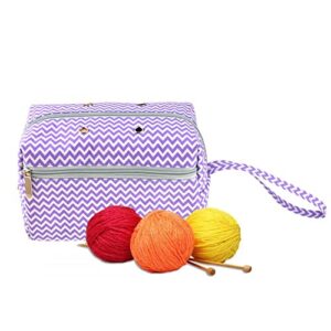 small yarn storage bag, portable knitting bag case for carry yarn ball, crochet kits, knitting supplies and sewing accessories for beginner, crocheter and crafter