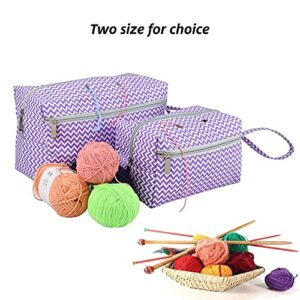 Small Yarn Storage Bag, Portable Knitting Bag Case for Carry Yarn Ball, Crochet Kits, Knitting Supplies and Sewing Accessories for Beginner, Crocheter and Crafter