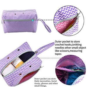 Small Yarn Storage Bag, Portable Knitting Bag Case for Carry Yarn Ball, Crochet Kits, Knitting Supplies and Sewing Accessories for Beginner, Crocheter and Crafter