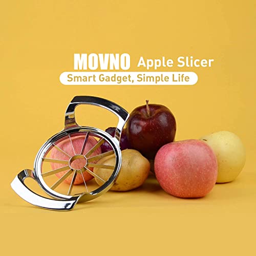 MOVNO Apple Slicer 12 Slices, Home Kitchen 12-Blade Stainless Steel Apple Slicer Corer Cutter, Sturdy and Sharp