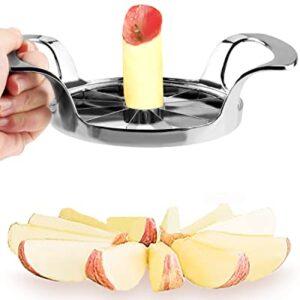 MOVNO Apple Slicer 12 Slices, Home Kitchen 12-Blade Stainless Steel Apple Slicer Corer Cutter, Sturdy and Sharp