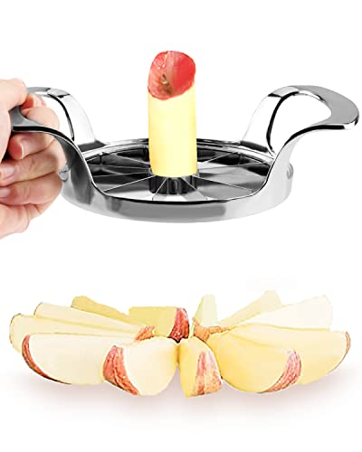 MOVNO Apple Slicer 12 Slices, Home Kitchen 12-Blade Stainless Steel Apple Slicer Corer Cutter, Sturdy and Sharp