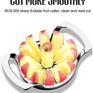 MOVNO Apple Slicer 12 Slices, Home Kitchen 12-Blade Stainless Steel Apple Slicer Corer Cutter, Sturdy and Sharp