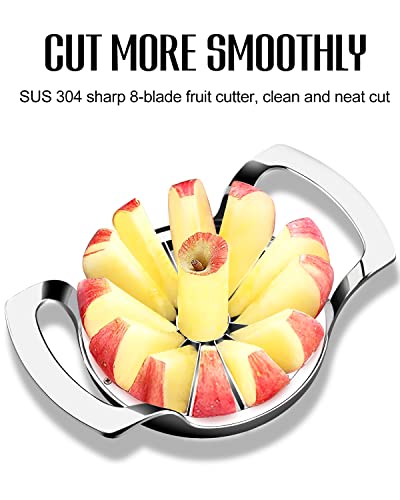 MOVNO Apple Slicer 12 Slices, Home Kitchen 12-Blade Stainless Steel Apple Slicer Corer Cutter, Sturdy and Sharp