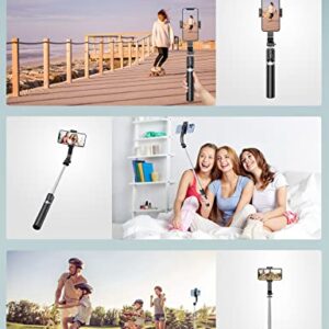 44.9 Inch Selfie Stick with Reinforced Tripod - 2 Fill Lights, Tupwoon Extendable & Portable Phone Tripod with Remote, Compatible with iPhone 14 Pro Max/13/12/11 Samsung Android